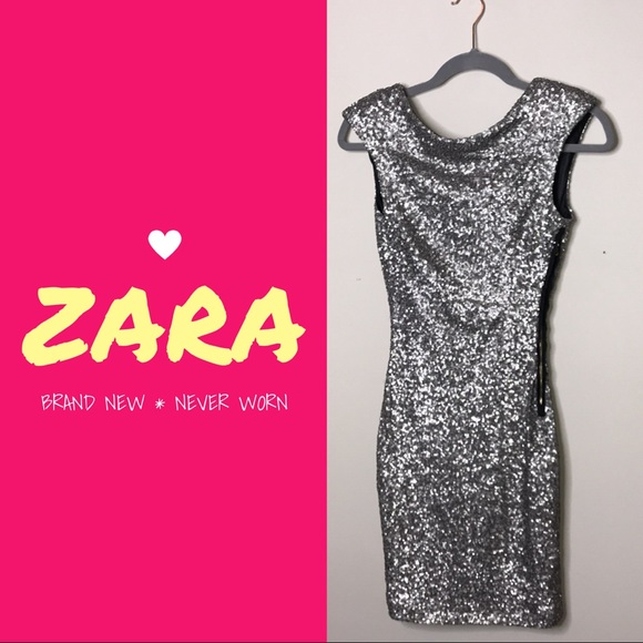 backless sequin dress zara